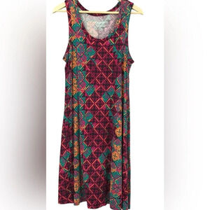 Soft Surroundings Santiago Short Diamond Tile Dress in Cerise Pink - Small